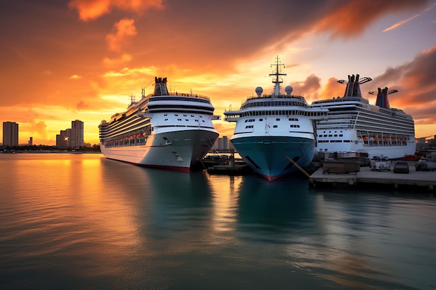 Cruise ships at portmiami photography