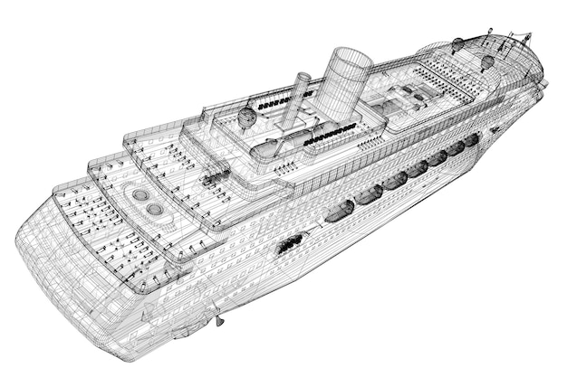 Cruisevoering, schip, carrosseriestructuur, draadmodel