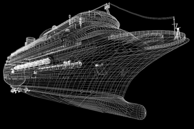 Cruisevoering, schip, carrosseriestructuur, draadmodel