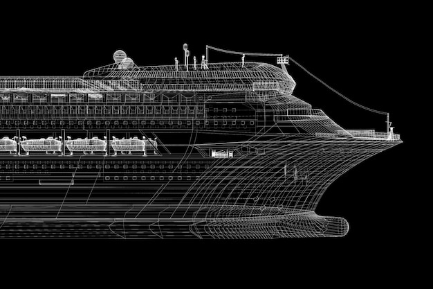 Cruisevoering, schip, carrosseriestructuur, draadmodel