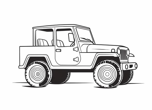 Foto cruisin in style kids coloring adventure met een cartoon jeep