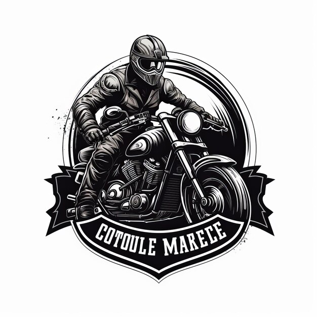 Photo cruising in elegance the masculine motorbike riders club logo featuring sleek parts on a white back