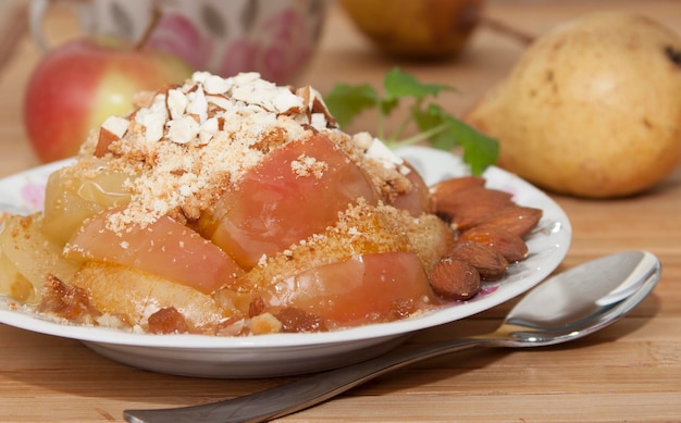 Foto crumble con mele al forno