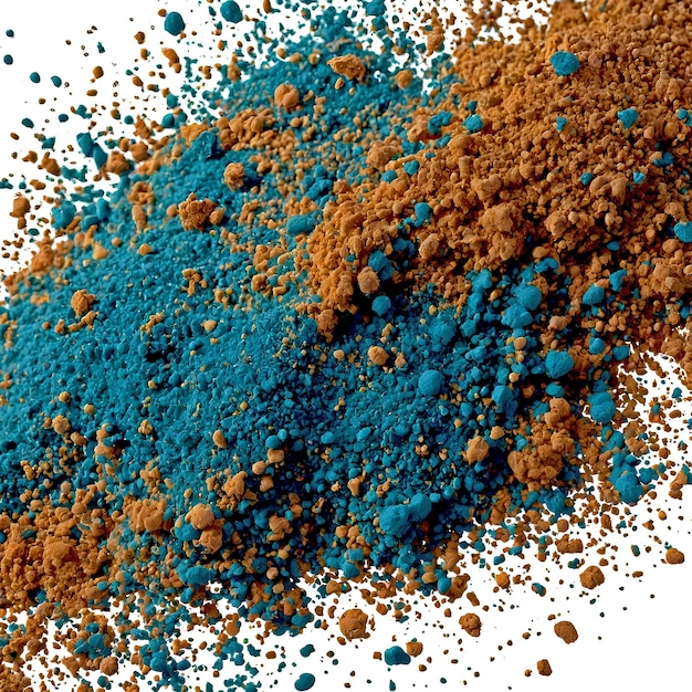 Crumbly powder granular texture blue and beige colors