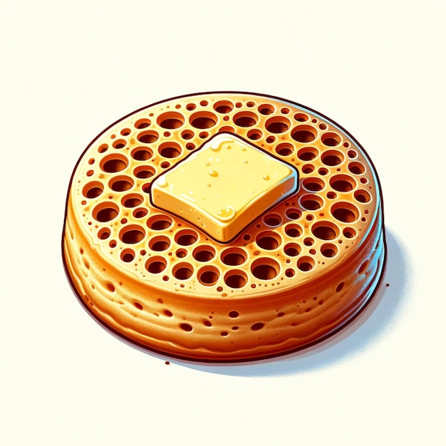 Crumpet illustration of a typical British food in