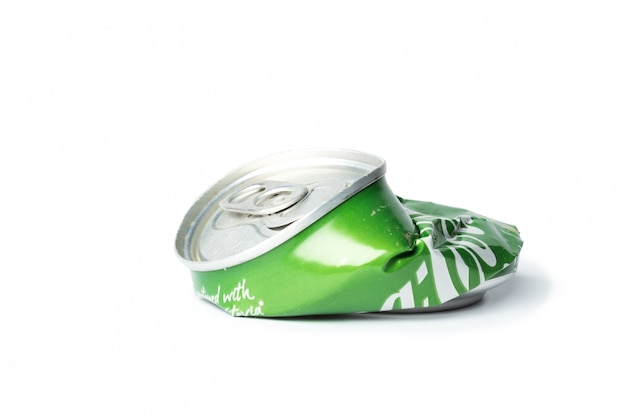 Crumpled aluminum can