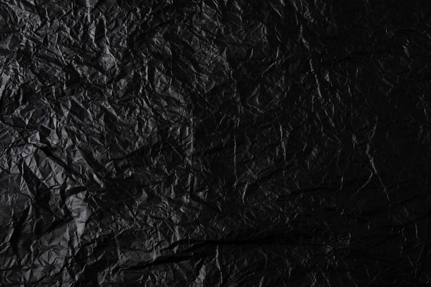 Crumpled black paper texture.