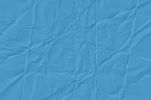 Photo crumpled blue paper background close up