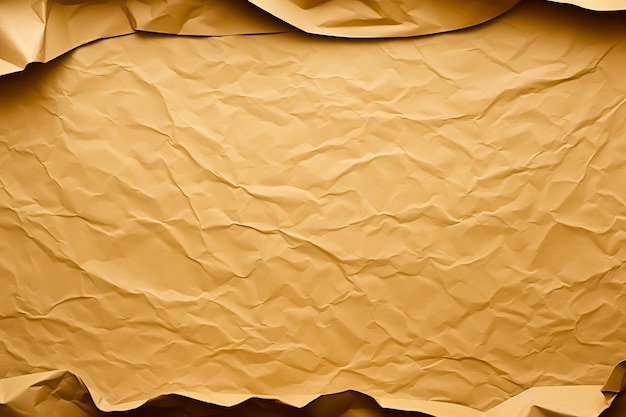 Crumpled brown paper abstract shape background with space paper for text generative ai