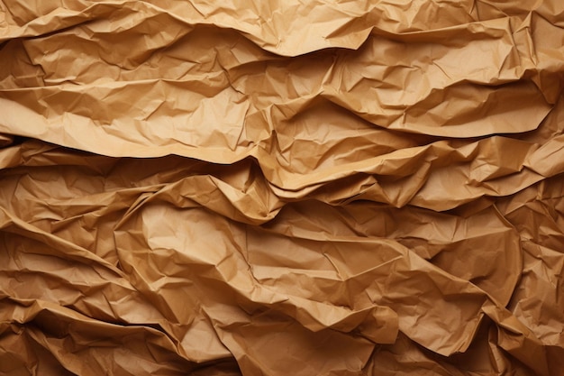 Crumpled brown paper background Generative AI illustration