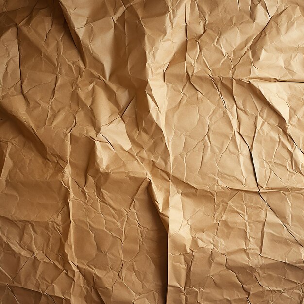 Photo crumpled old brown cardboard paper texture background