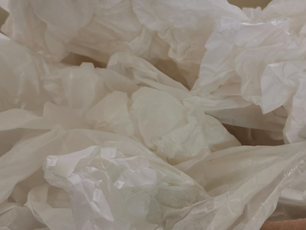 Photo crumpled paper as eco friendly packaging made of recyclable raw materials