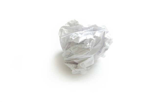 Crumpled paper ball isolated on a white