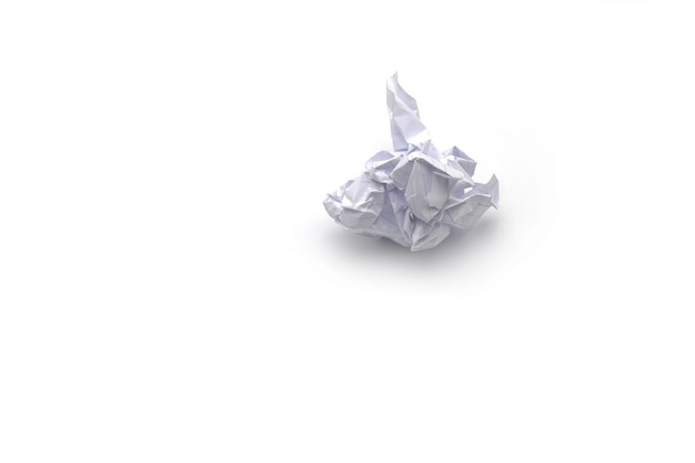 crumpled paper ball on white background