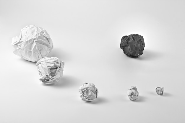 Crumpled paper balls