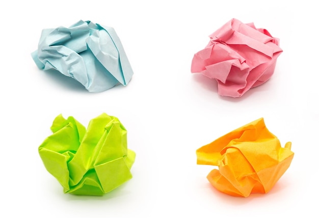 Crumpled paper isolated