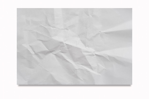 Photo crumpled paper over white background