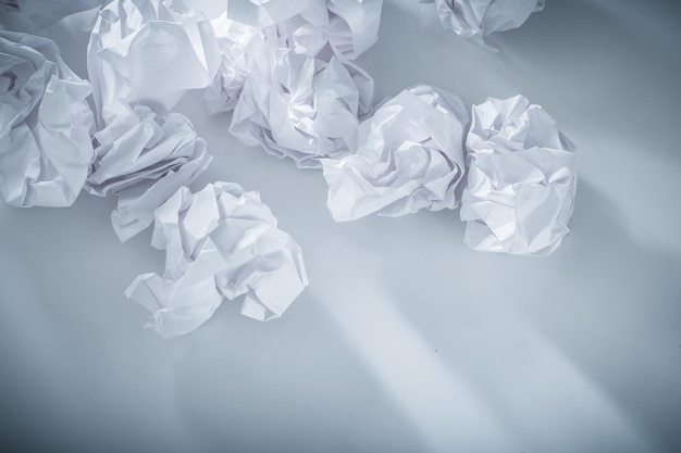 Crumpled paper on white background