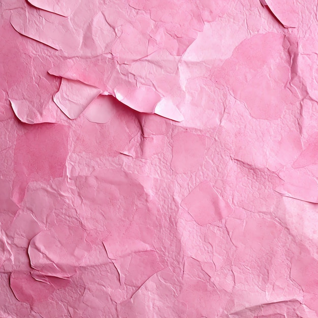 Crumpled pink paper textured background