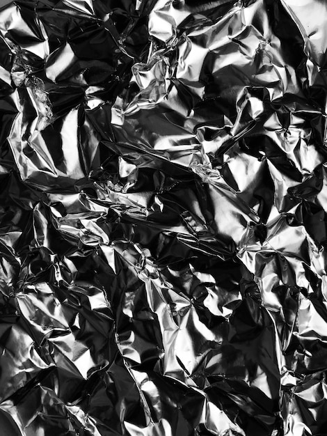 crumpled silver foil background