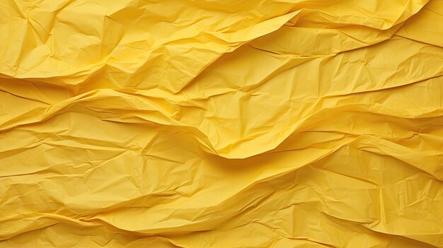 Crumpled yellow paper texture