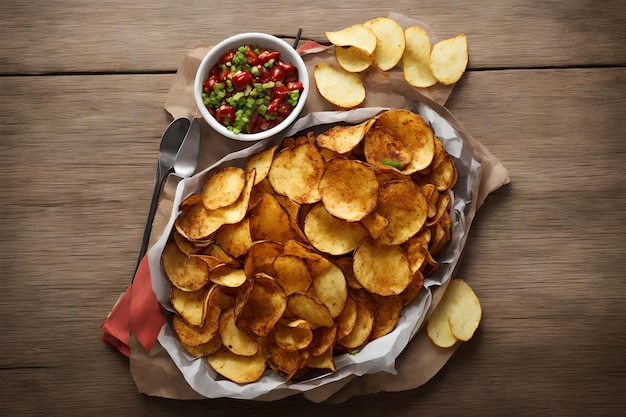Crunchy Barbecue Potato Chips generatieve kunst door AI