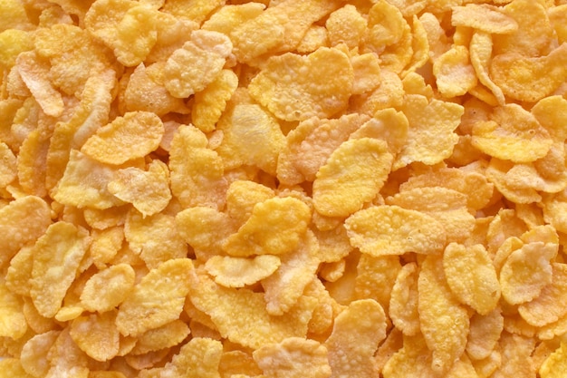 Crunchy cornflakes cereal texture background