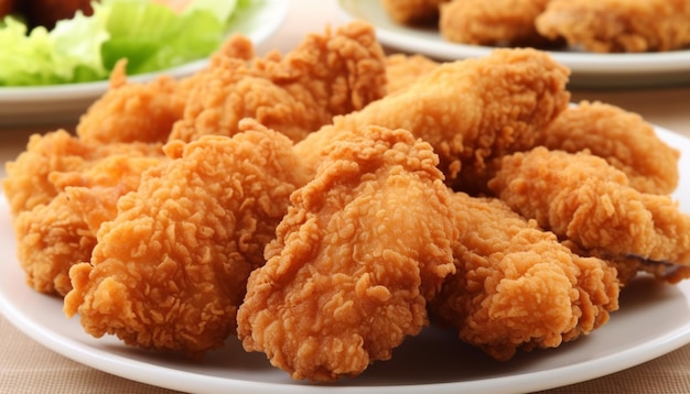 Crunchy fried chicken meal unhealthy but delicious generated by AI