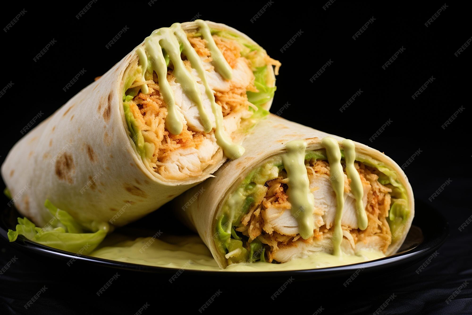 Premium Photo | Crunchy Slaw and Chicken Burrito