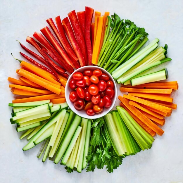 Photo crunchy vegetable crudite