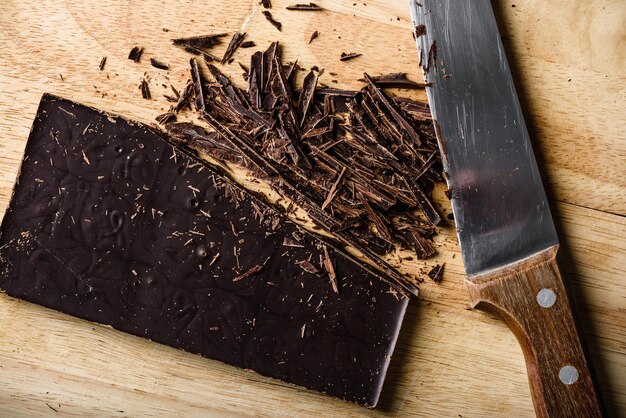 Crushed dark chocolate bar