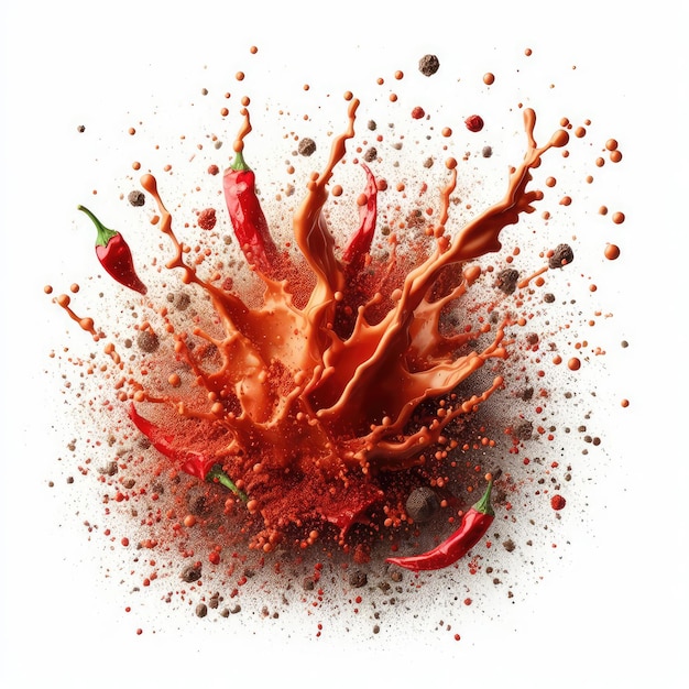 Crushed dried red pepper isolated on a white background