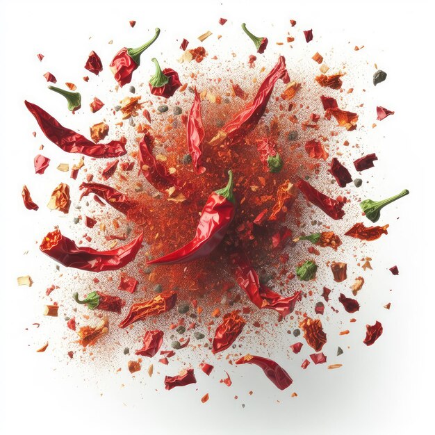 Photo crushed dried red pepper isolated on a white background