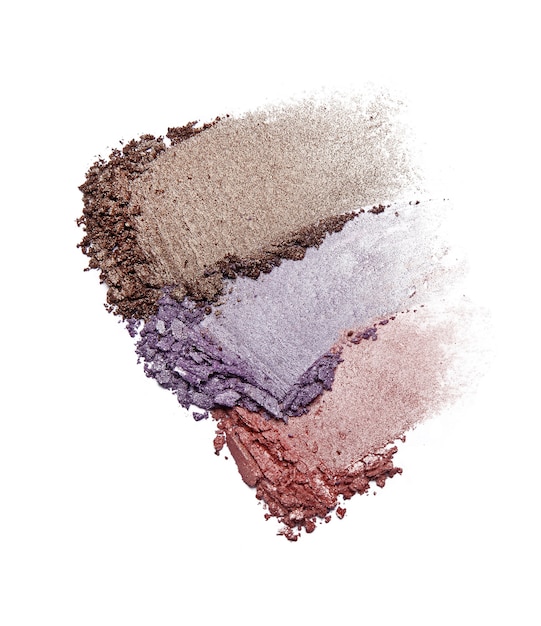 Crushed eyeshadow isolated on white