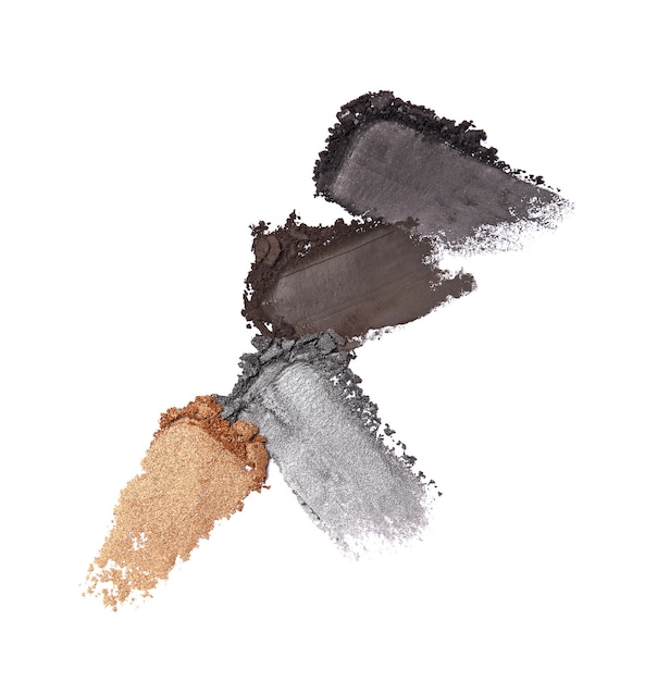 Crushed eyeshadow isolated on white