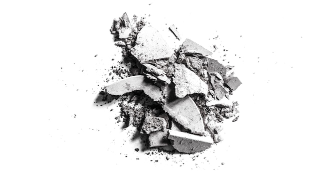 crushed eyeshadows isolated on white background