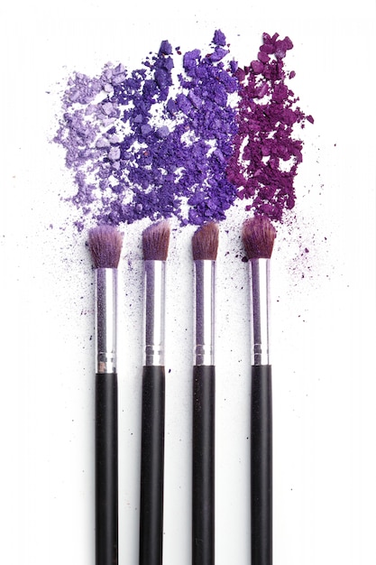 Crushed eyeshadows and make-up brushes