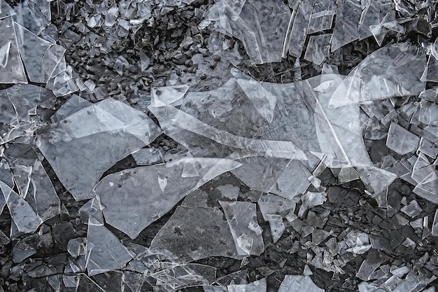 Crushed ice glass cracks background, abstract seasonal\
background, pieces of ice crushed sharp overlay