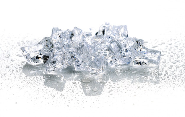 Crushed ice in front of the white background Stock Photo by