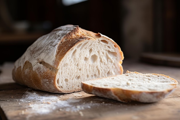 Crusty Delight Freshly Baked Loaf Sliced Open