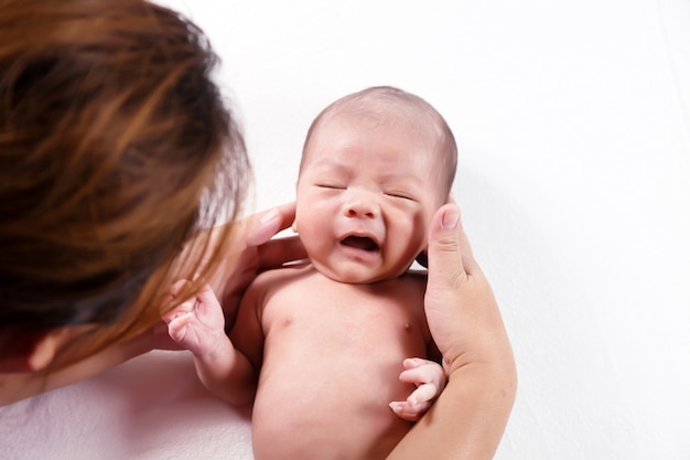 Crying newborn baby