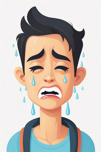 crying person illustration