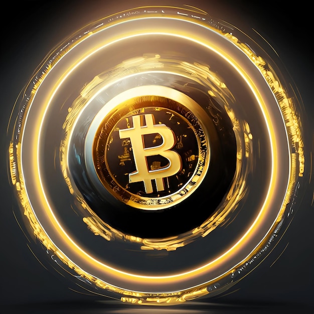 Crypto currency golden coin bitcoin symbol