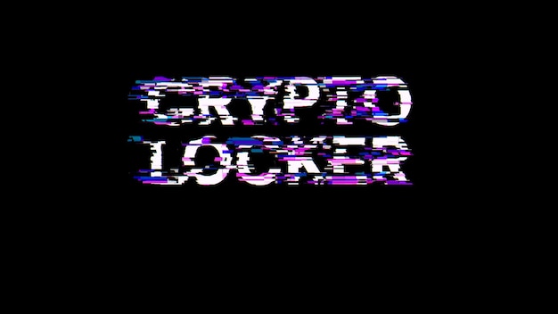 Foto crypto locker tekst met scherm effecten van technologische storingen