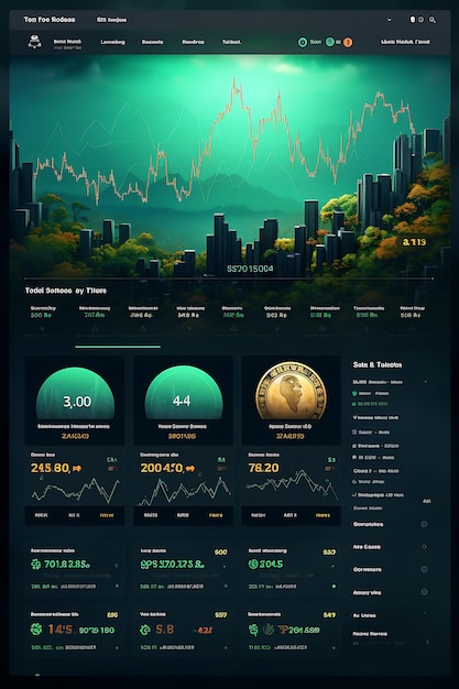 Crypto Portfolio Tracker Site With Portfolio and Data Focuse Illustration Creative Background Idea