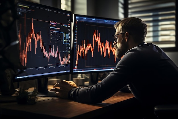 Crypto traders discussing trading charts and research Generative Ai