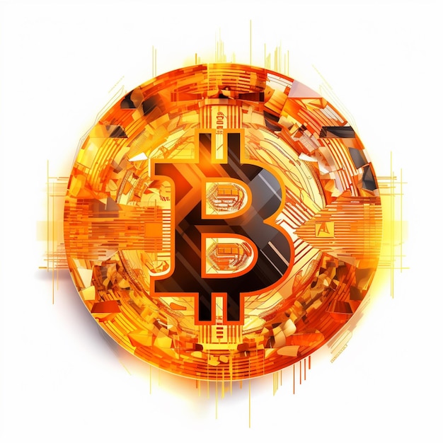 Photo cryptocurrency bitcoin golden coin bitcoin logo