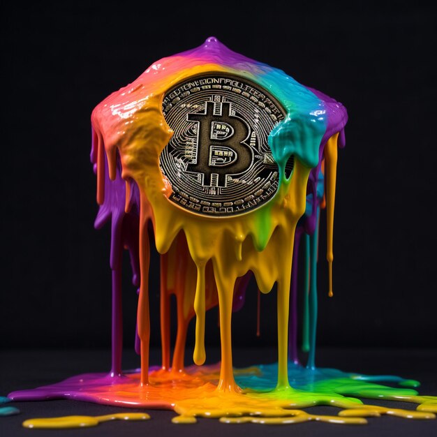 Foto criptovaluta bitcoin moneta d'oro logo bitcoin