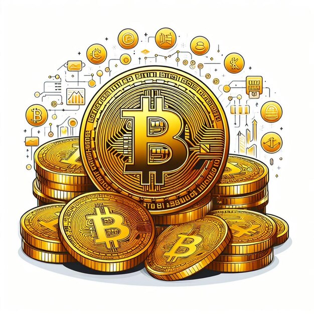 Foto moneta d'oro bitcoin