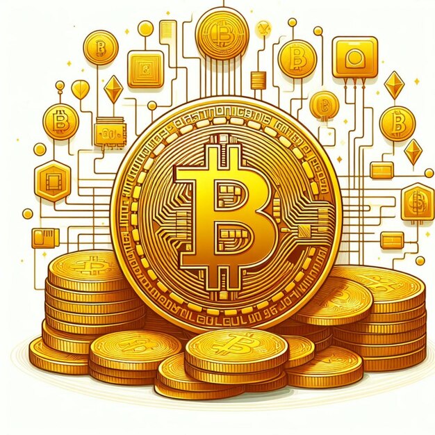 cryptocurrency bitcoin golden coin